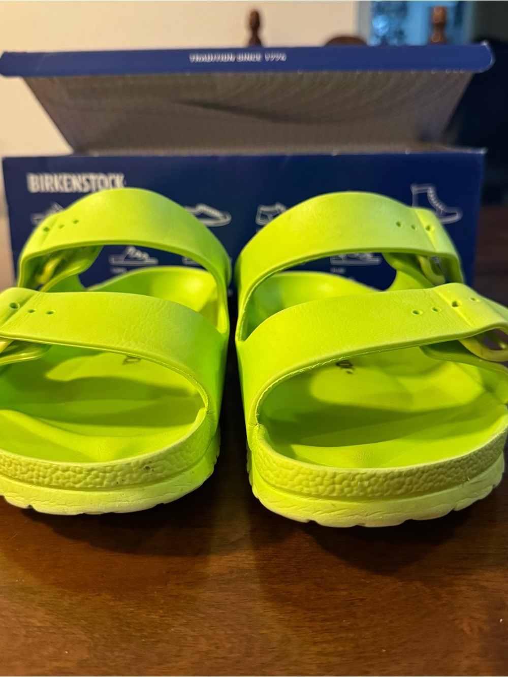 Birkenstock Lime Green Double-Buckle EVA Sandals - Picture 12 of 13